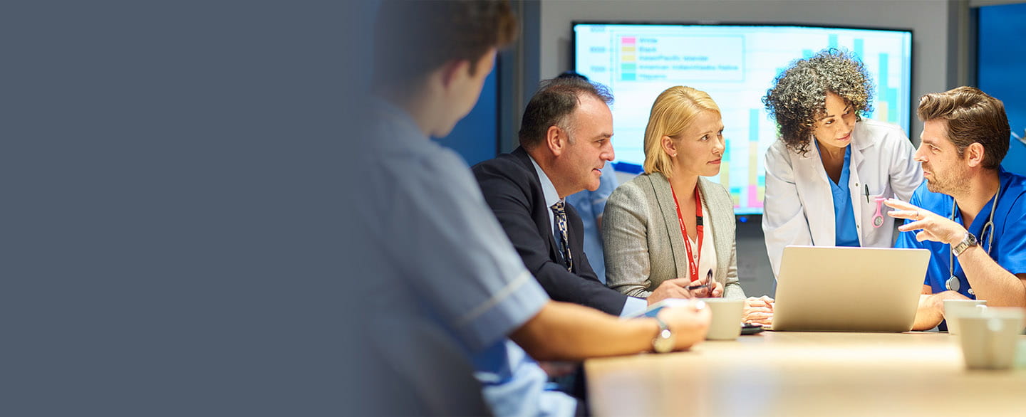 Group of hospital employees in a meeting.