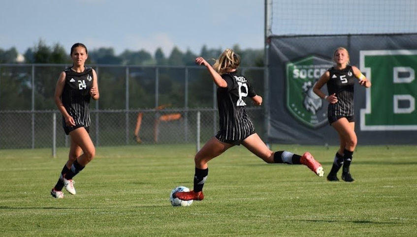 Ava Petri playing soccer